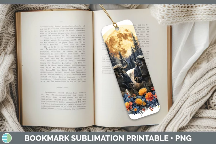 Autumn Wildebeest Bookmark Sublimation Printable Designs