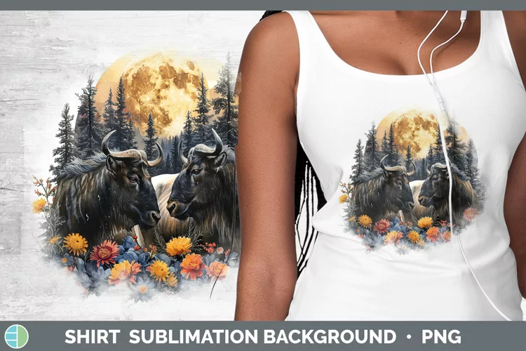 Autumn Wildebeest Shirt Sublimation Sublimation Background D