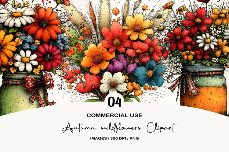 Autumn wildflowers Clipart