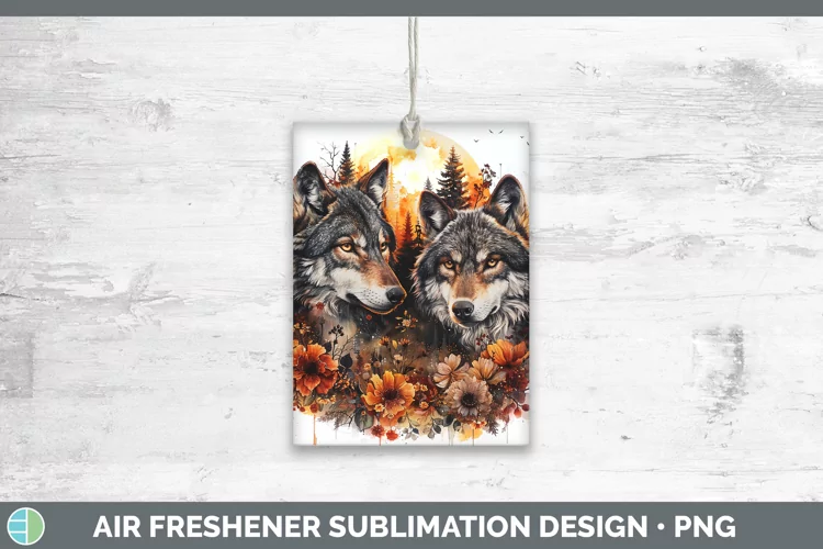 Autumn Wolf Air Freshener Sublimation Car Freshener Designs