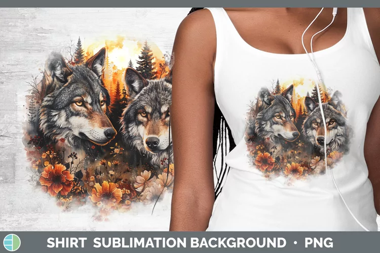 Autumn Wolf Shirt Sublimation Sublimation Background Designs