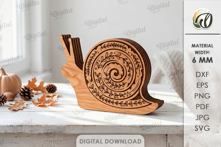 Fall Snail Stand Laser Cut. Standing Home Decor SVG