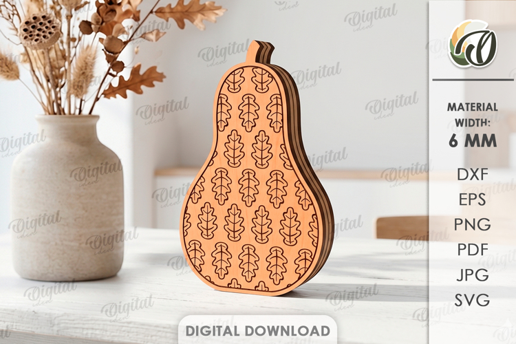 Fall Pear Stand Laser Cut. Standing Home Decor SVG