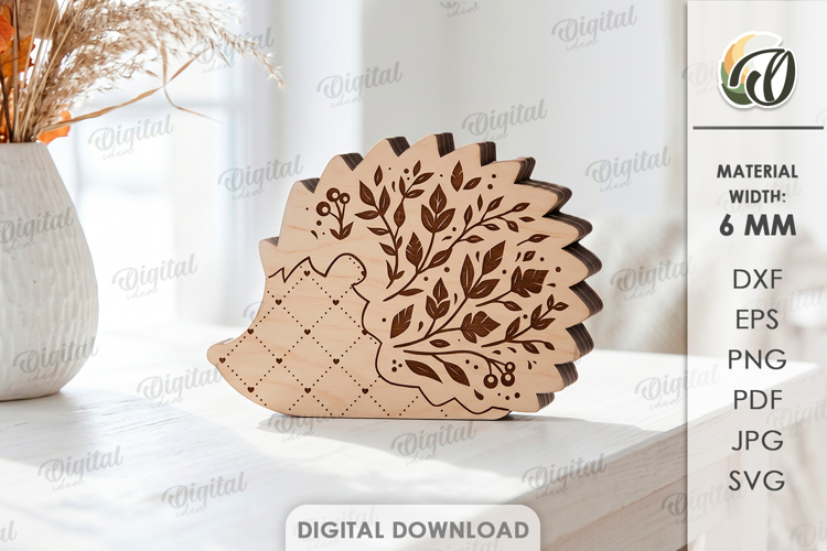 Fall Hedgehog Stand Laser Cut. Standing Home Decor SVG