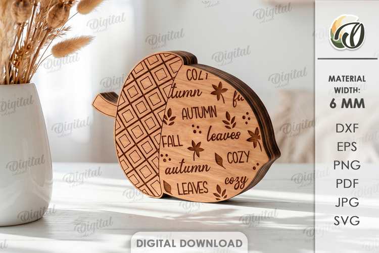 Fall Acorn Stand Laser Cut. Standing Home Decor SVG