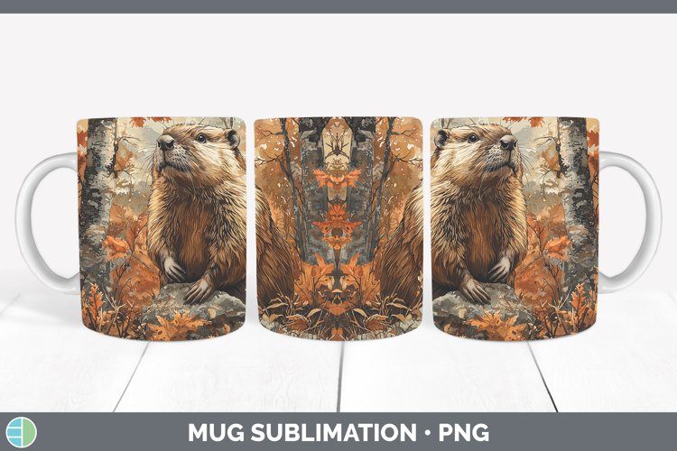GorgeousAutumn Woodland Animals Mug Wrap design.