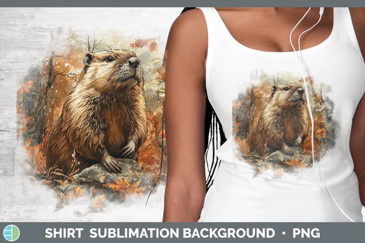 Autumn Woodland Animals Beaver Shirt Sublimation Sublimation