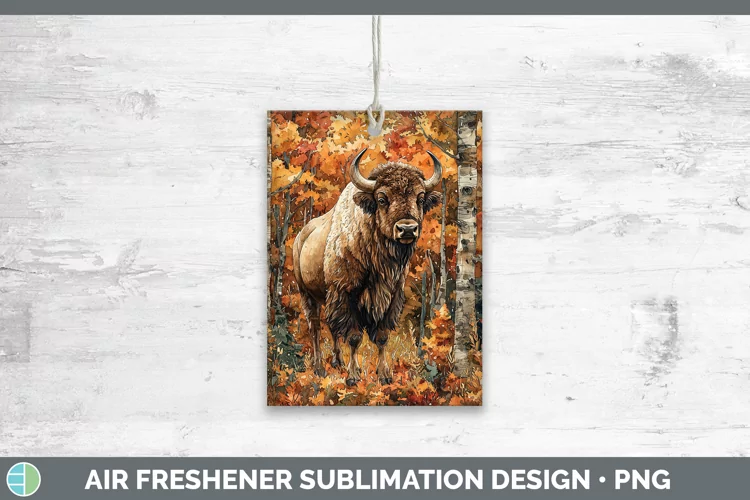 Autumn Woodland Animals Bison Air Freshener Sublimation Car