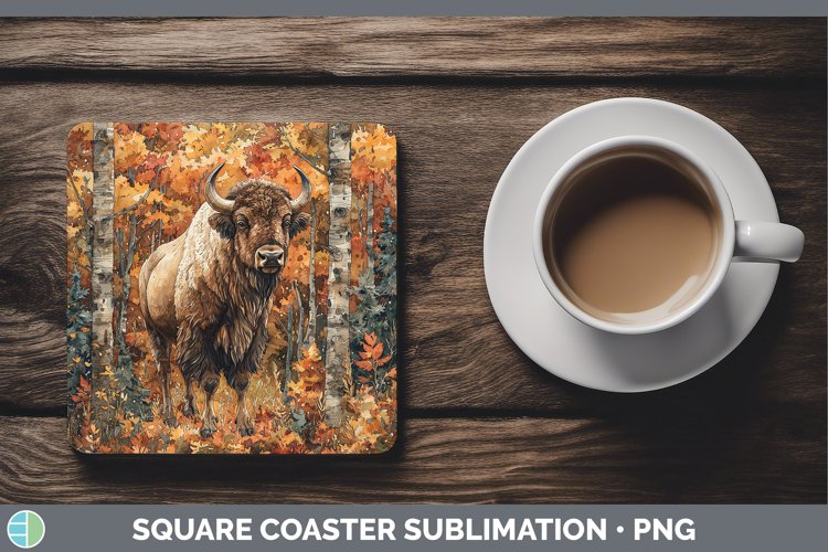 GorgeousAutumn Woodland Animals Square Coaster design.