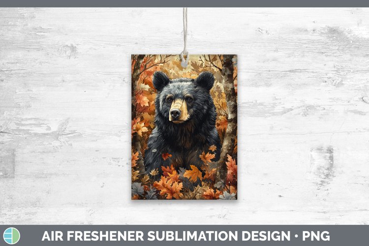 Autumn Woodland Animals Black Bear Air Freshener Sublimation