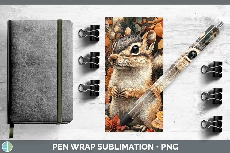 Autumn Woodland Animals Chipmunk Pen Wrap Sublimation Epoxy