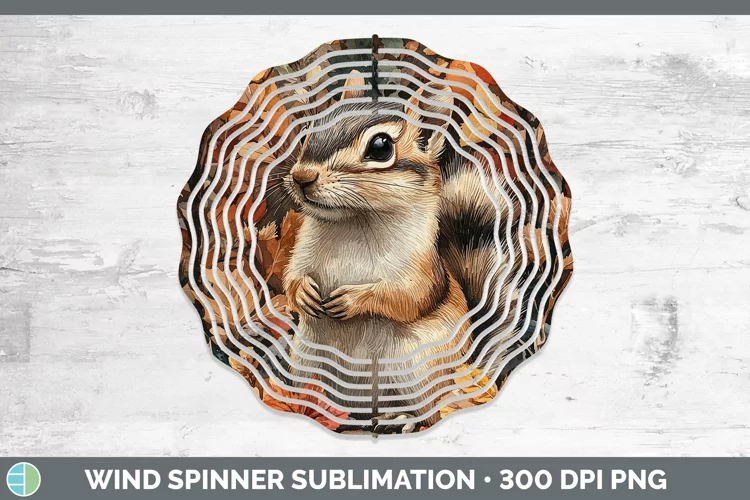 Autumn Woodland Animals Chipmunk Wind Spinner Sublimation Sp
