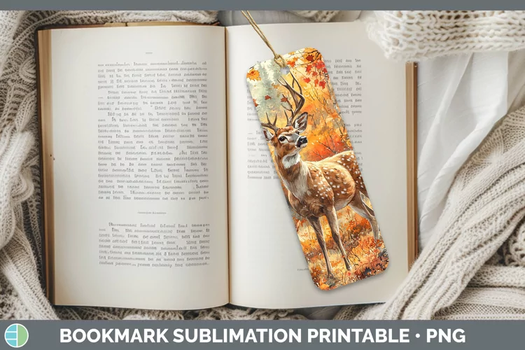 Autumn Woodland Animals Deer Bookmark Sublimation Printable