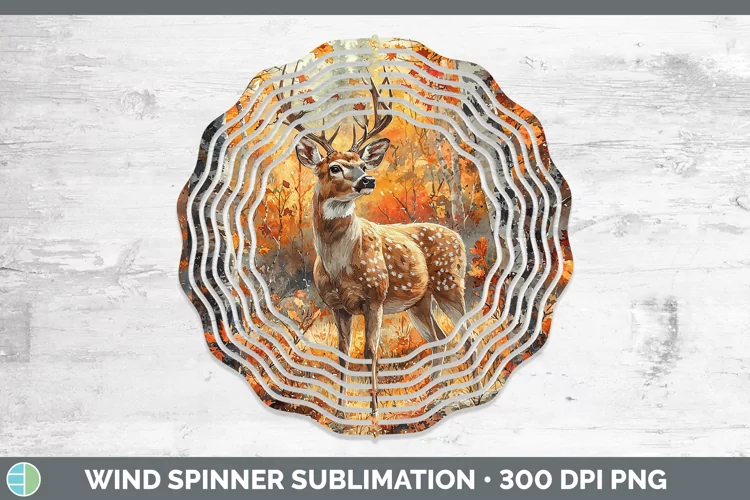 Autumn Woodland Animals Deer Wind Spinner Sublimation Spinne