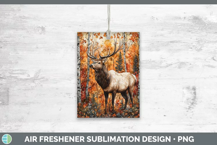 Autumn Woodland Animals Elk Air Freshener Sublimation Car Fr