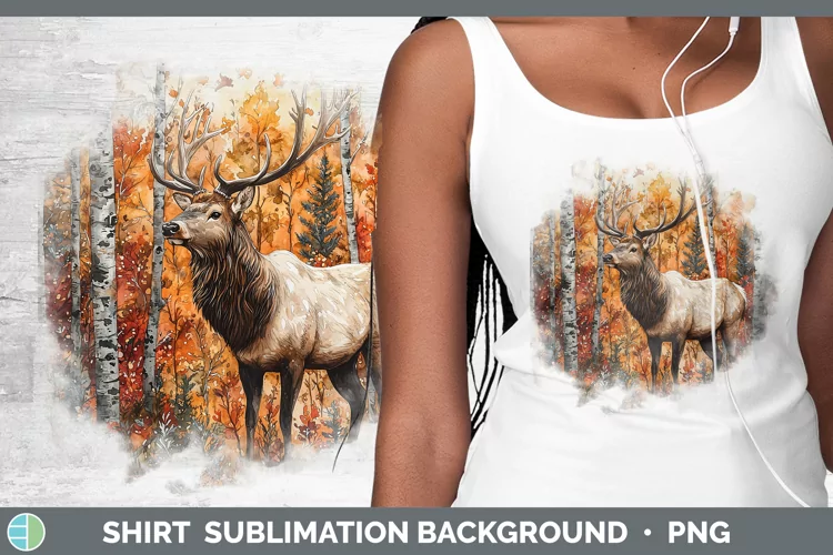 Autumn Woodland Animals Elk Shirt Sublimation Sublimation Ba