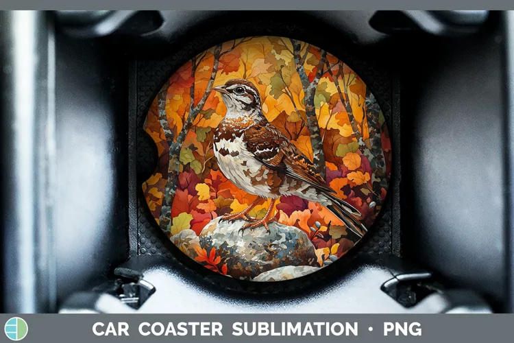 Autumn Woodland Animals Grouse Car Coaster Sublimation Coast