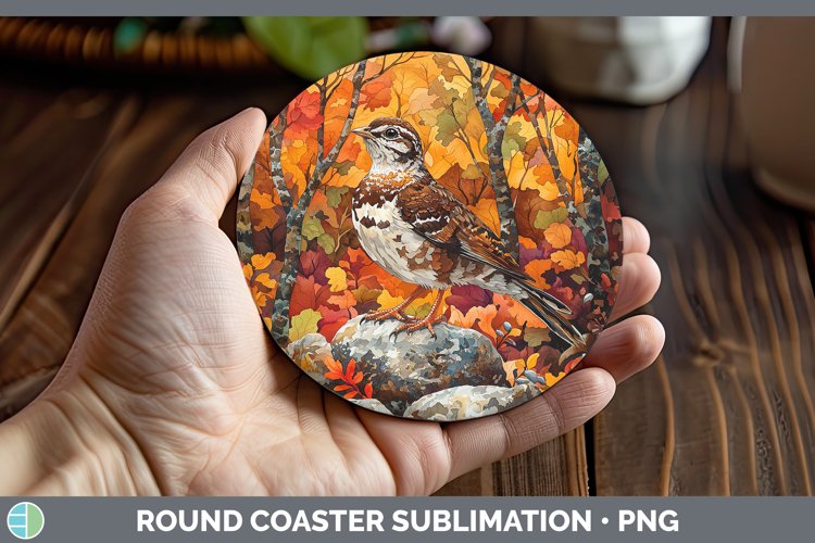GorgeousAutumn Woodland Animals Round Coaster design.