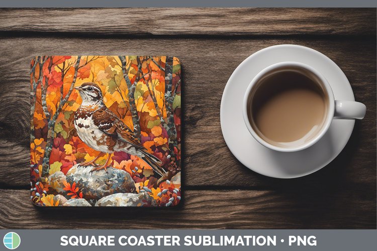 GorgeousAutumn Woodland Animals Square Coaster design.