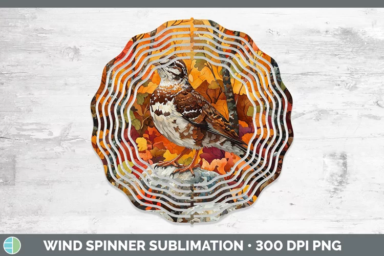 Autumn Woodland Animals Grouse Wind Spinner Sublimation Spin
