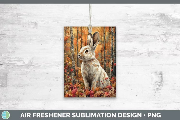 Autumn Woodland Animals Hare Air Freshener Sublimation Car F