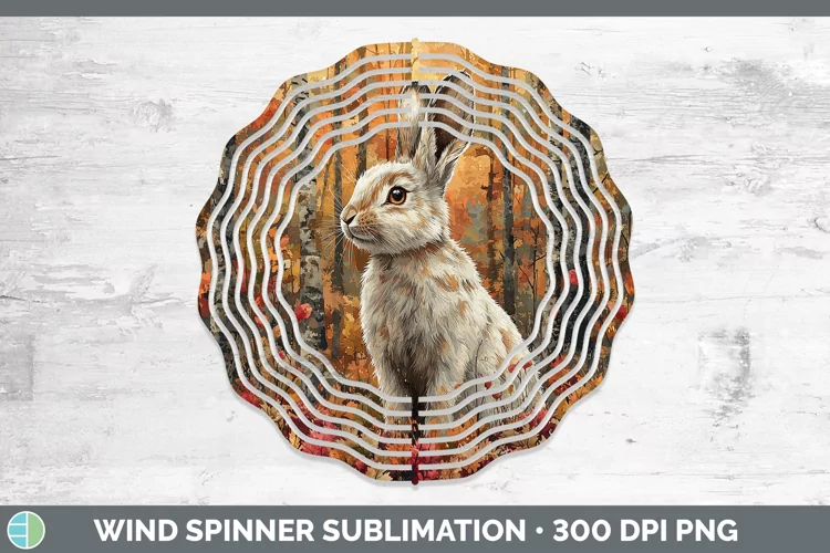 Autumn Woodland Animals Hare Wind Spinner Sublimation Spinne