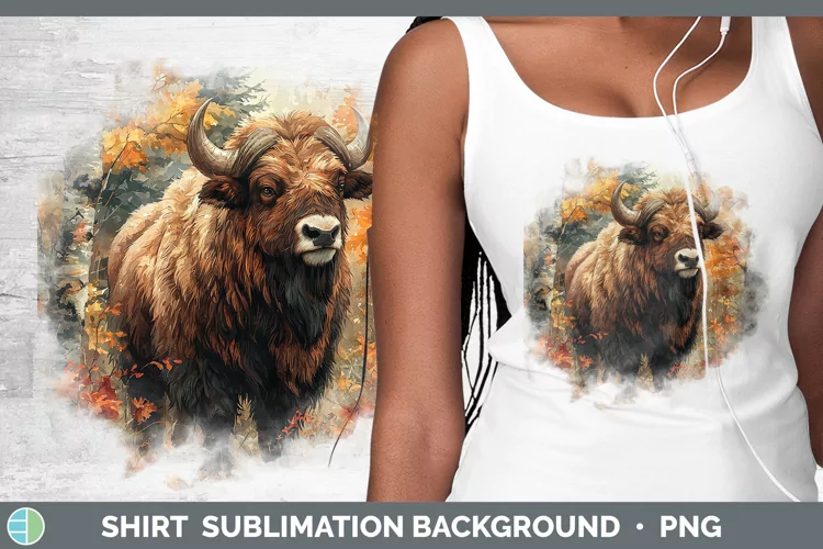 Autumn Woodland Animals Musk Ox Shirt Sublimation Sublimatio