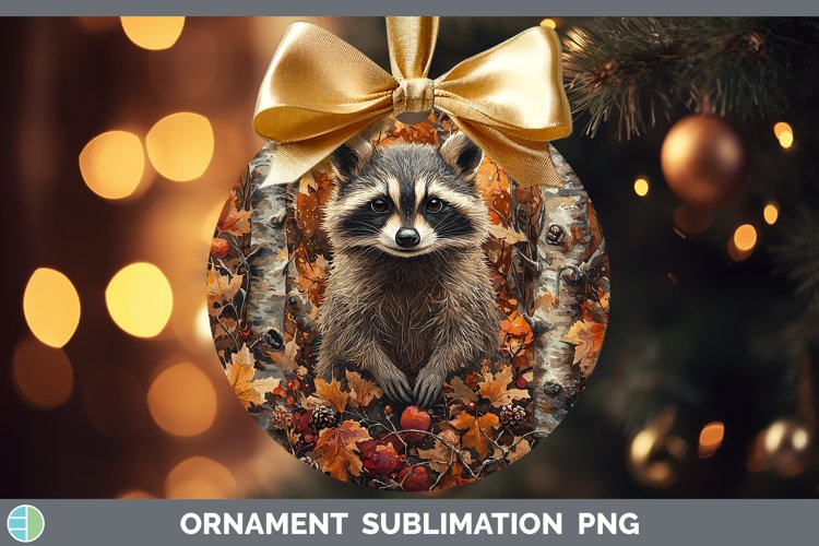 Autumn Woodland Animals Raccoon Ornament Sublimation Bauble
