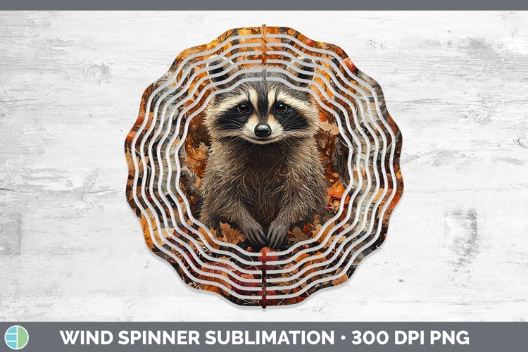 Autumn Woodland Animals Raccoon Wind Spinner Sublimation Spi