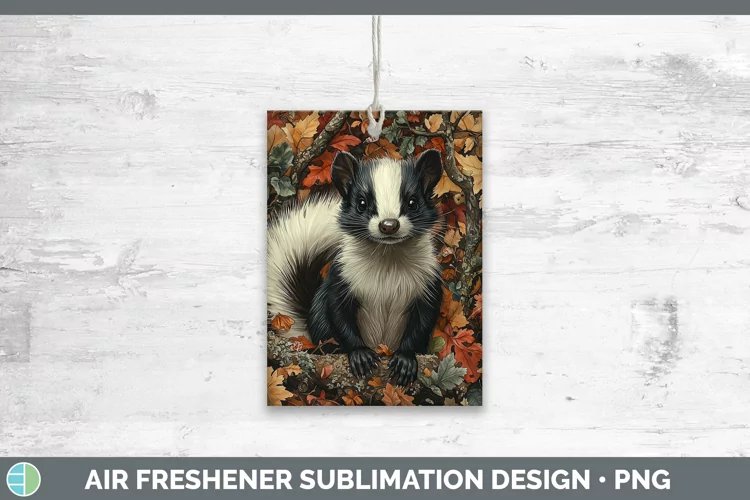Autumn Woodland Animals Skunk Air Freshener Sublimation Car