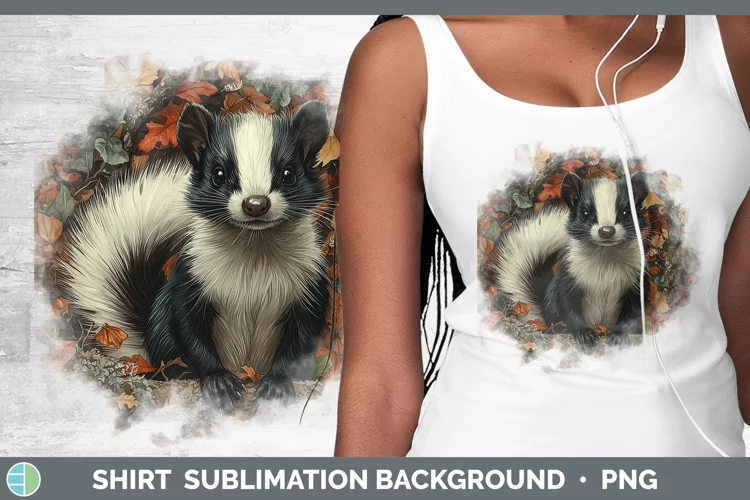 Autumn Woodland Animals Skunk Shirt Sublimation Sublimation