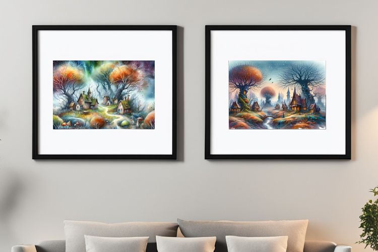 Whimsical fantasy autumn landscape