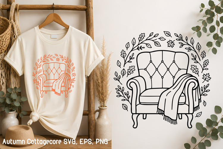 Cozy Autumn Armchair Cottagecore SVG