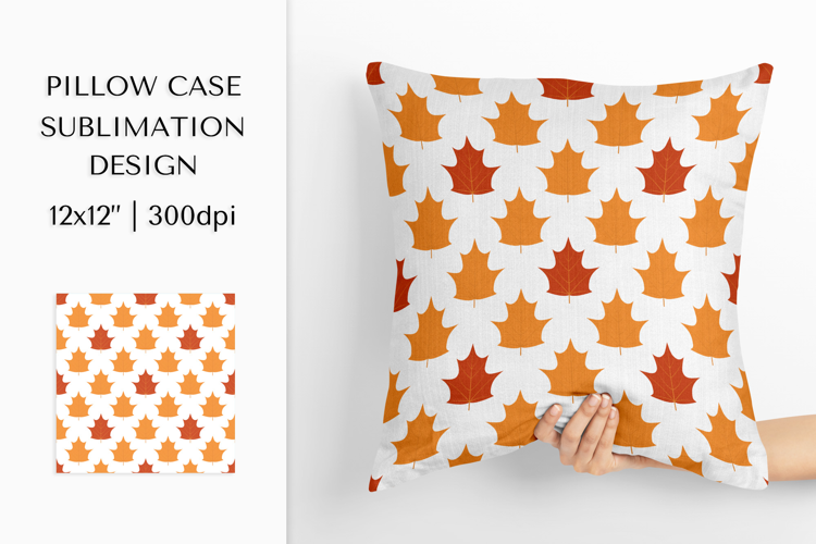 Fall leaves Pillow Case Sublimation. Autumn Design PNG 1801
