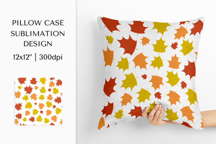 Fall leaves Pillow Case Sublimation. Autumn Design PNG 1802
