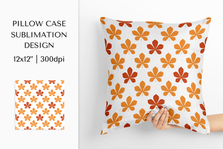 Fall leaves Pillow Case Sublimation. Autumn Design PNG 1803