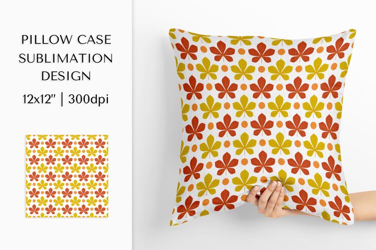 Fall leaves Pillow Case Sublimation. Autumn Design PNG 1805 example image 1