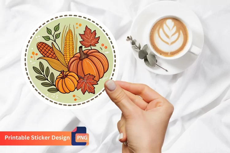 Autumn Harvest Stickers, Harvest Pumpkin Stickers
