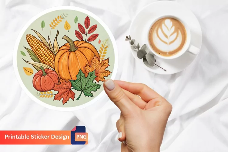 Autumn Harvest Stickers, Harvest Pumpkin Stickers