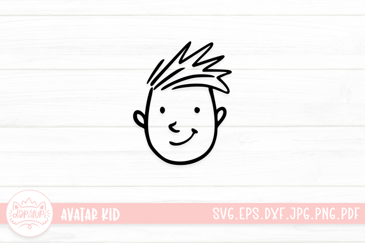 Hand Drawn Children Face SVG Cut File | Kid Face Doodle