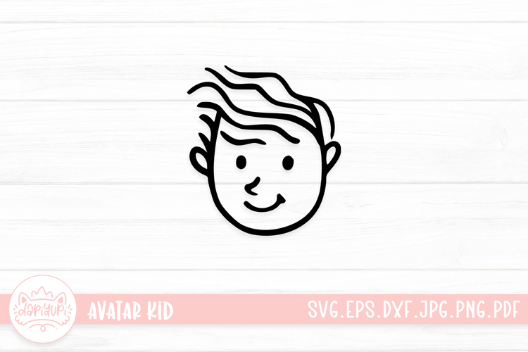 Hand Drawn Children Face SVG Cut File | Kid Face Doodle