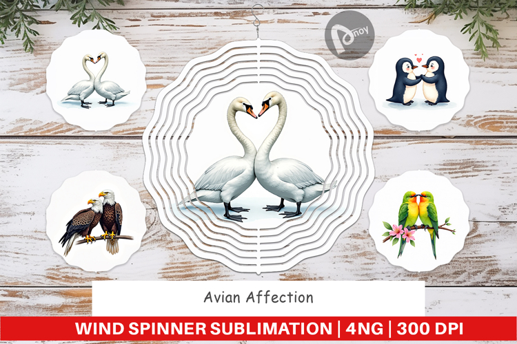 Avian Bird Couples Wind Spinner