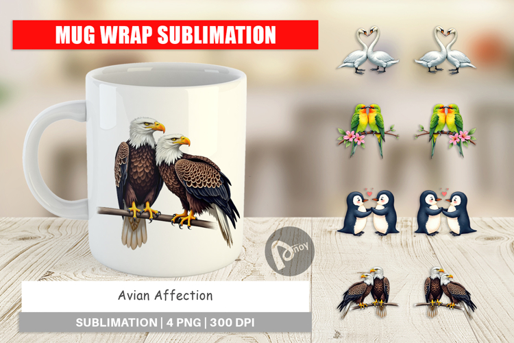 Avian Bird Couples Mug Wrap