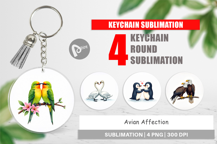 Avian Bird Couples Keychain