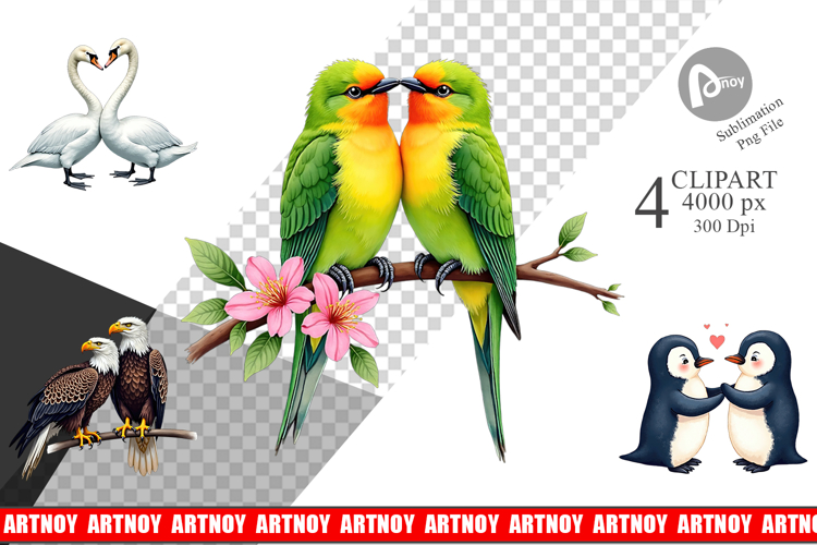 Avian Bird Couples Clipart