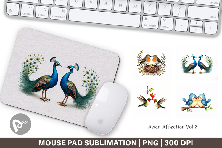 Avian Bird Couples Mouse Pad