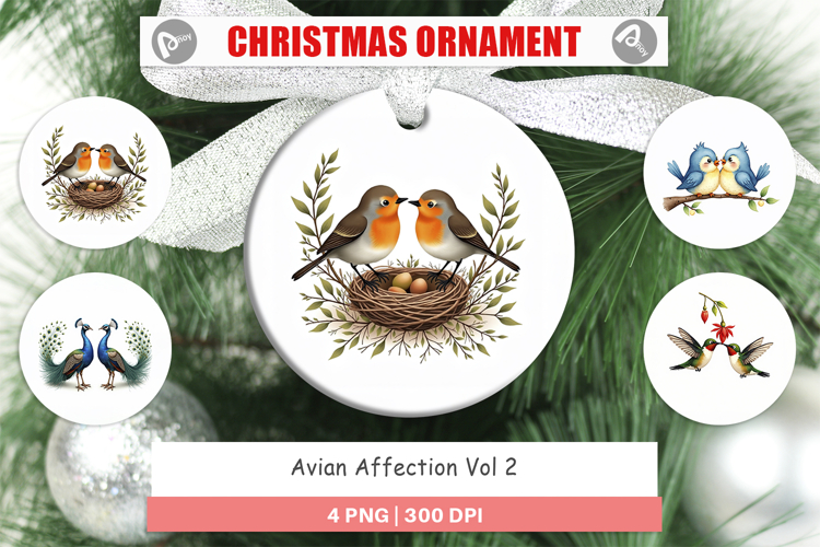 Avian Bird Couples Ornament