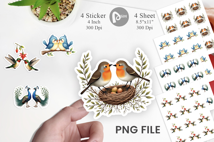 Avian Bird Couples Sticker