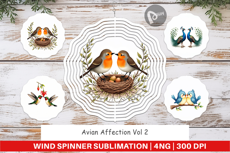 Avian Bird Couples Wind Spinner