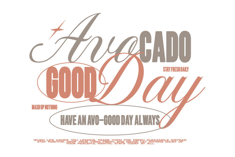 Avocado Good Day Retro Typography Quote T shirt Design example image 1